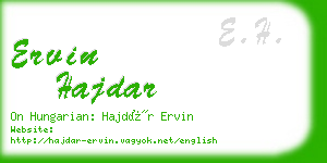 ervin hajdar business card